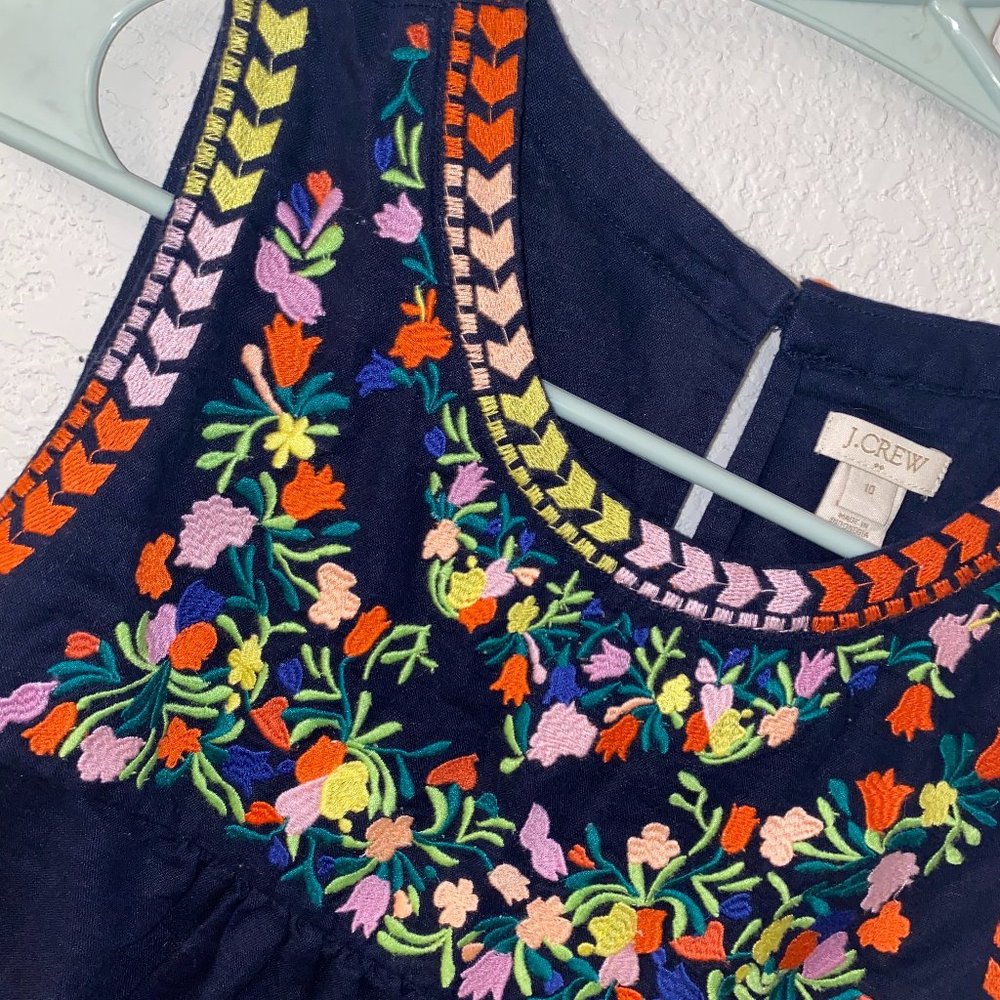 J.Crew Floral Embroidered Tank